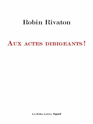 cover image of Aux actes dirigeants !